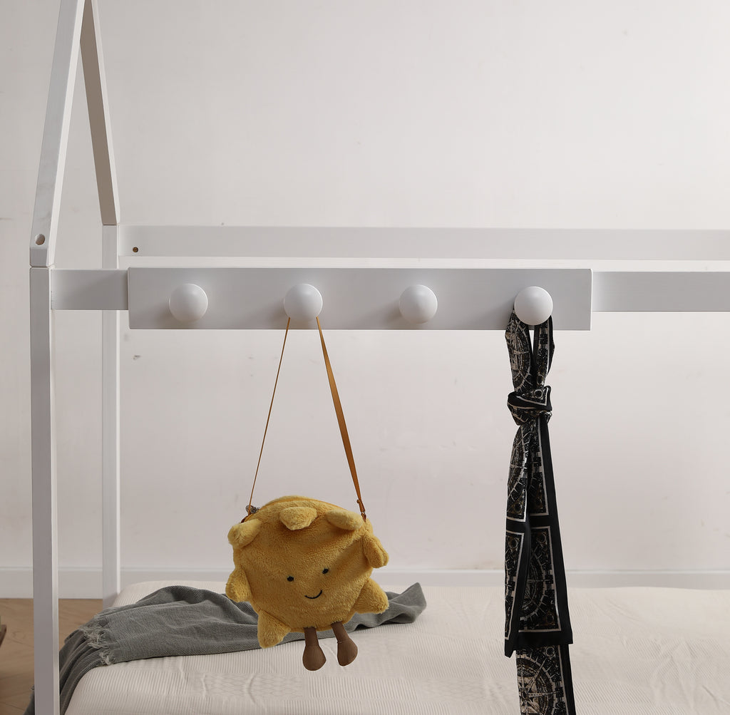 Cabin Bed Coat Hooks in White & Grey
