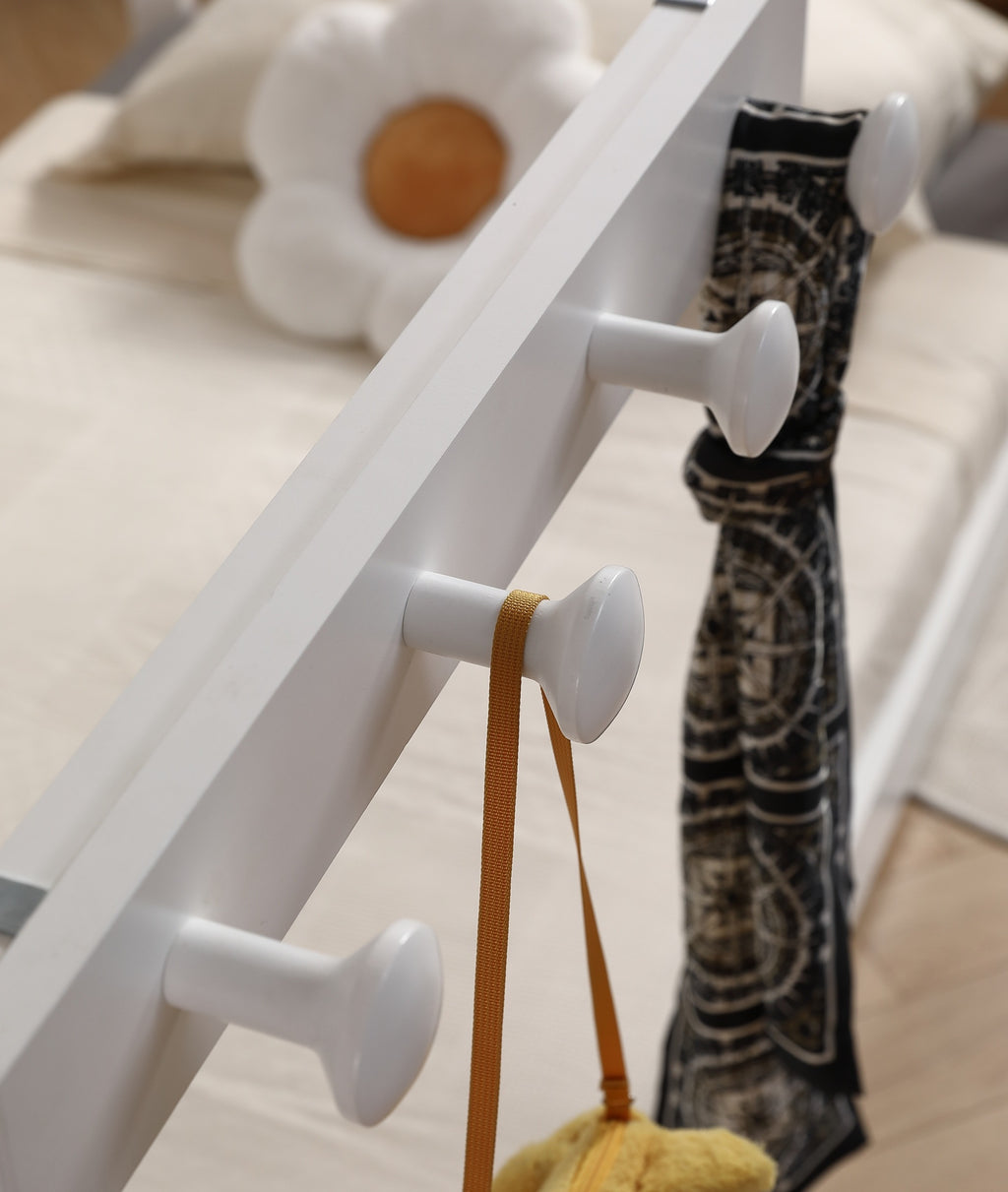 Cabin Bed Coat Hooks in White & Grey