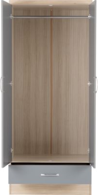 Nevada 2 Door 1 Drawer Wardrobe Bedroom Set
