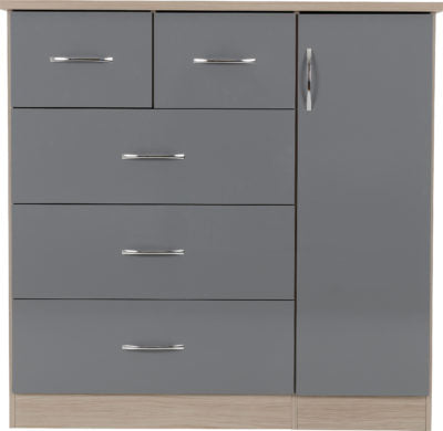 Nevada 5 Drawer Low Wardrobe