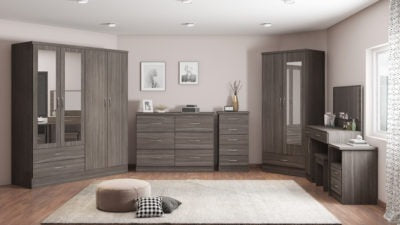 Nevada 4 Door 2 Drawer Mirrored Wardrobe