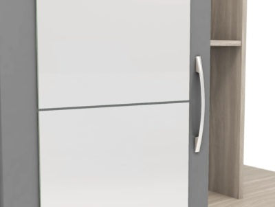 Nevada Mirrored Open Shelf Wardrobe