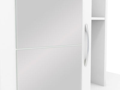Nevada Mirrored Open Shelf Wardrobe